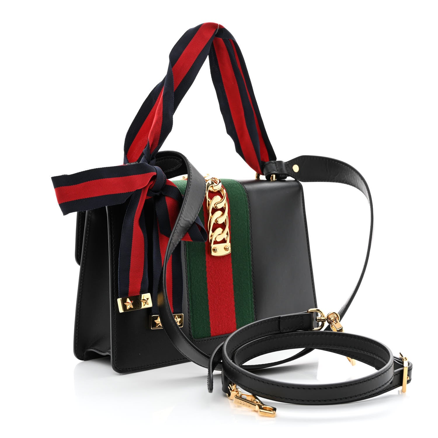 Gucci Calfskin Small Sylvie Shoulder Bag Black 3 of 12