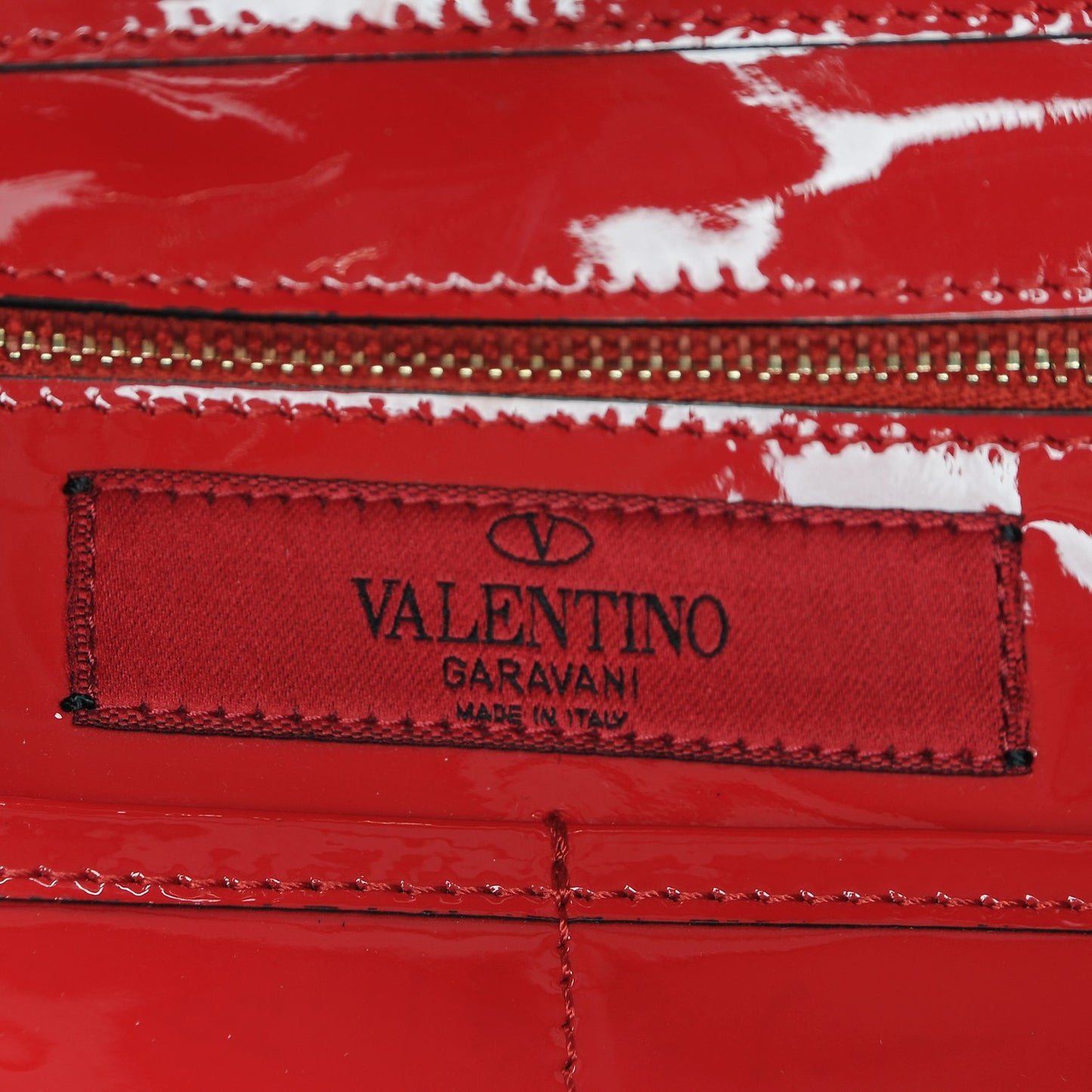 Patent Punkouture Medium Rockstud All Over Tote Rosso Valentino