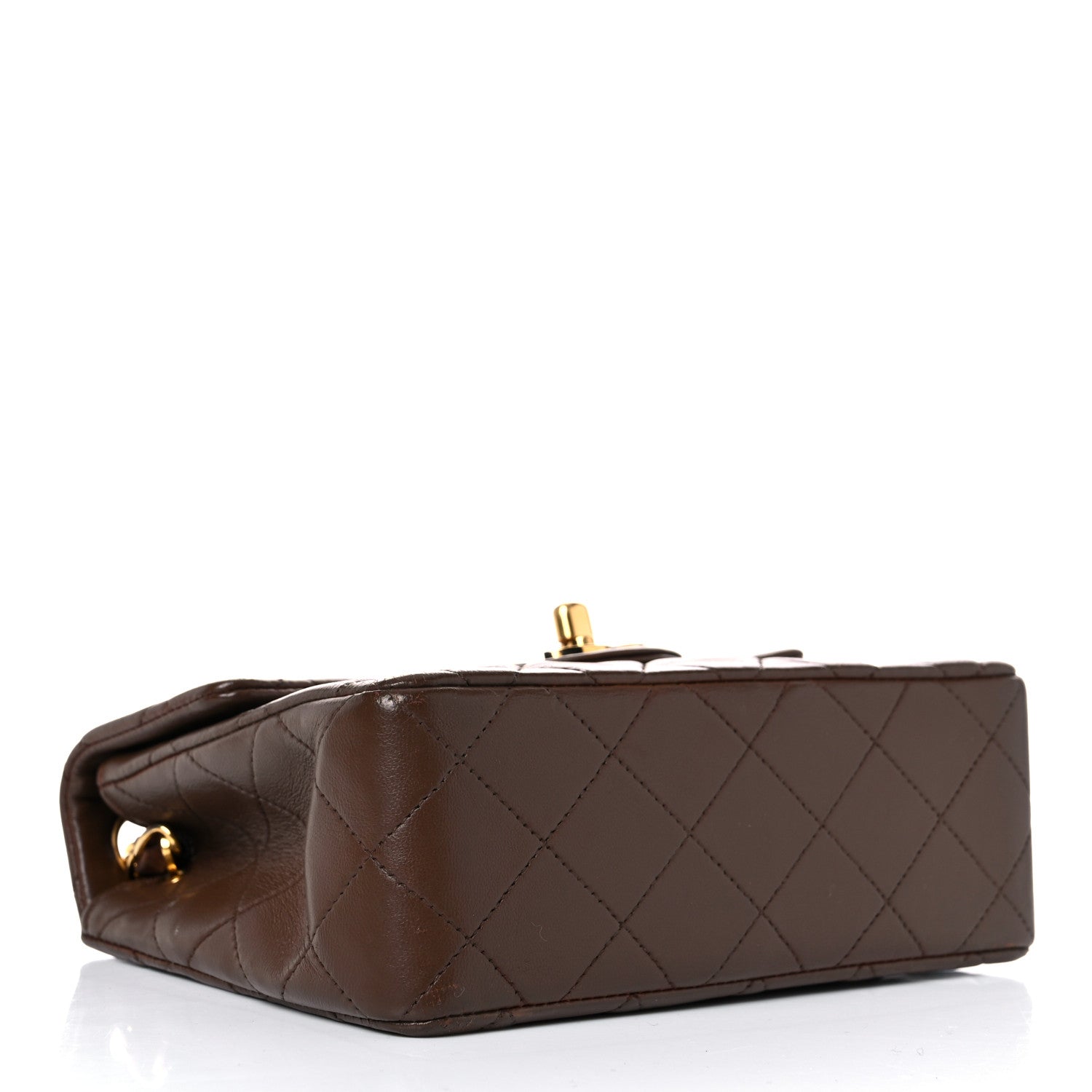Chanel Lambskin Quilted Mini Square Flap Dark Brown 3 of 15