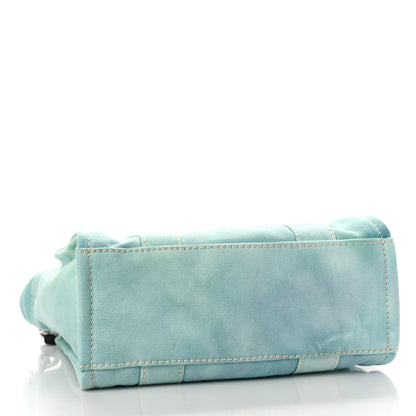 Marc Jacobs Cotton Canvas Mini The Traveler Tote Bag Teal Tie Dye 4 of 9