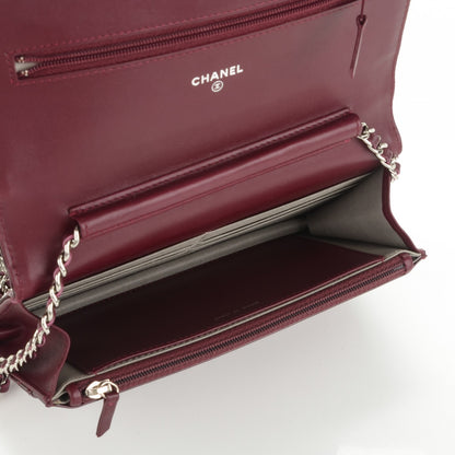 Chanel Patent Quilted Brilliant Wallet On Chain WOC Burgundy 5 of 8