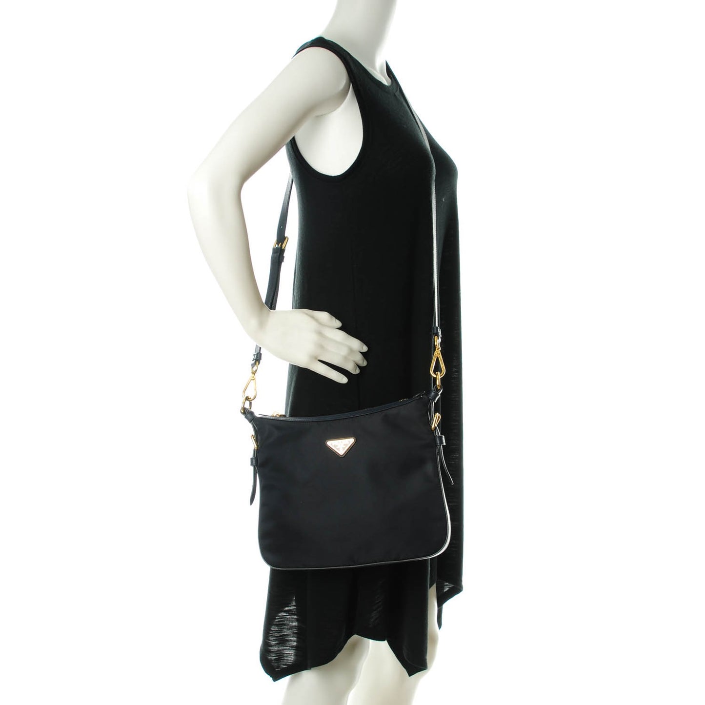 Tessuto Nylon Saffiano Crossbody Bag Blue