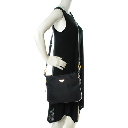 Prada Tessuto Nylon Saffiano Crossbody Bag Blue 2 of 9
