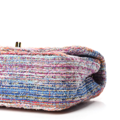 Chanel Tweed Quilted Mini Rectangular Flap Blue Pink Orange 7 of 11