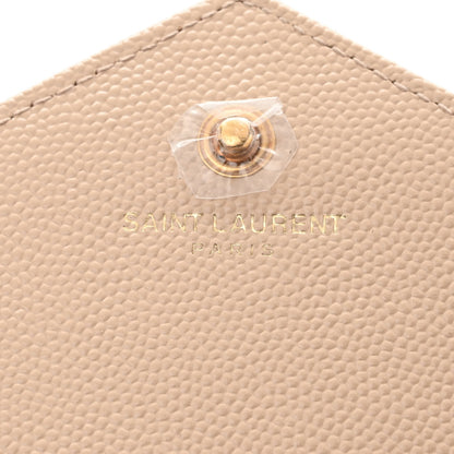 Saint Laurent Grain De Poudre Matelasse Chevron Monogram Chain Wallet Nude Powder 7 of 13