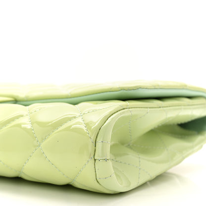 Chanel Patent Quilted Clutch With Chain Flap Light Green 10 of 11
