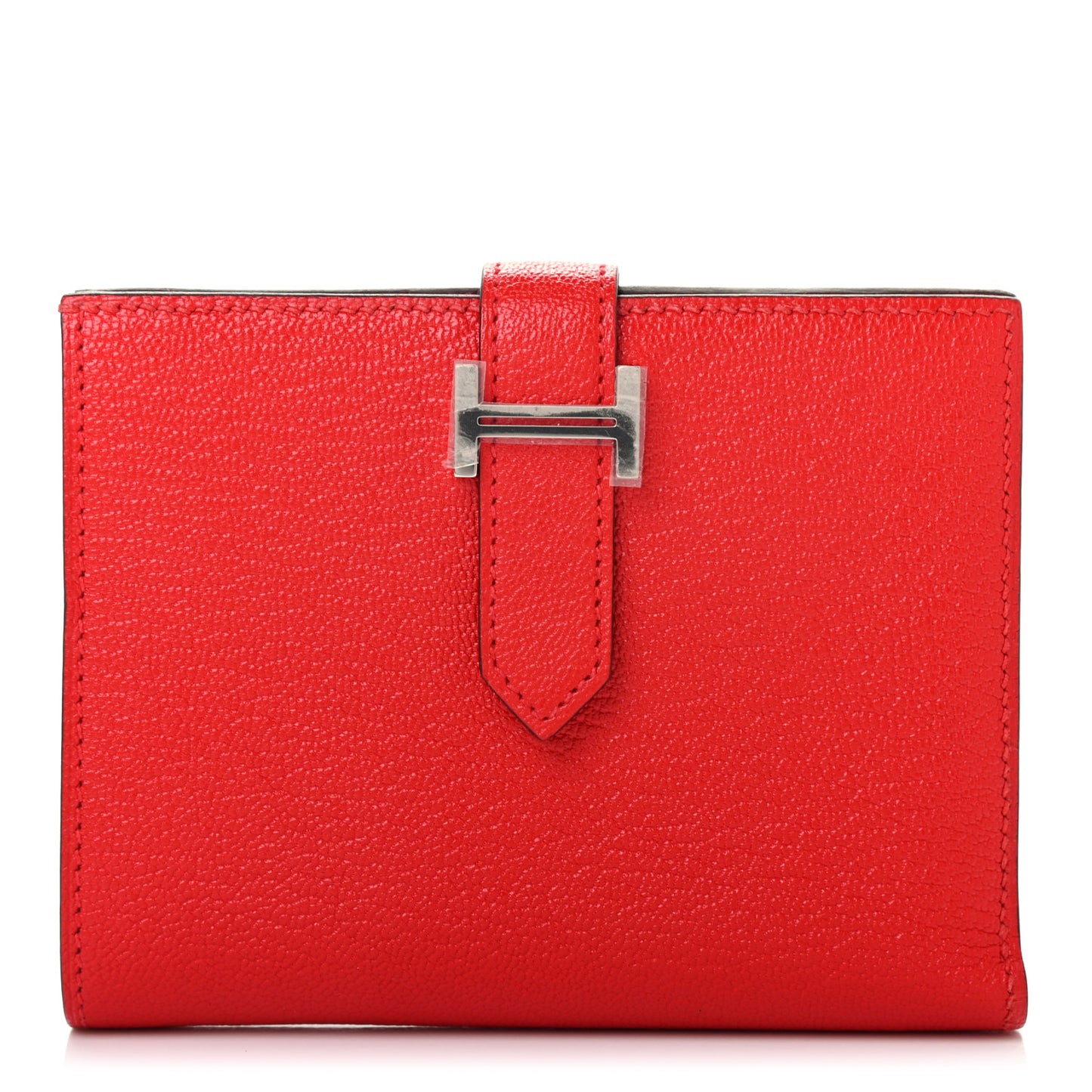 Chevre Mysore Bearn Compact Wallet Rouge De Coeur