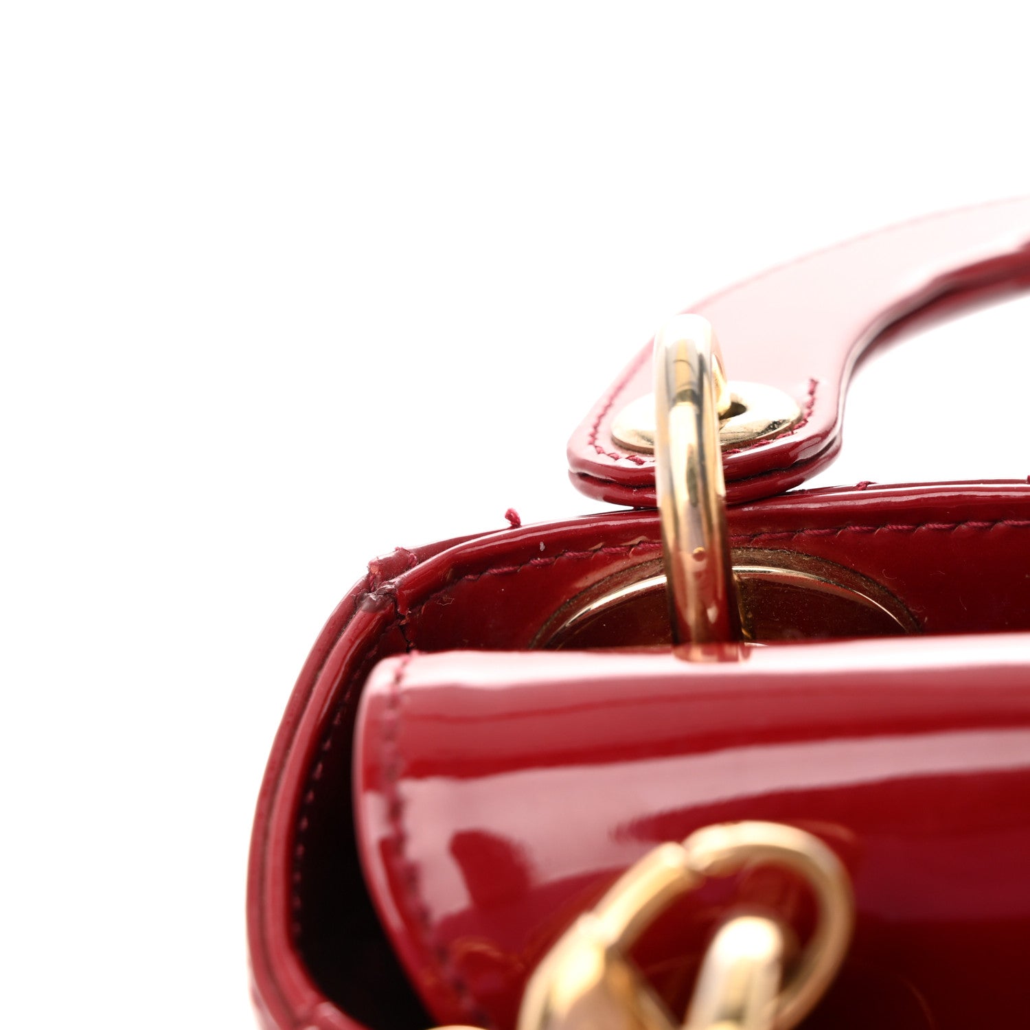Christian Dior Patent Cannage Mini Lady Dior Red 12 of 18