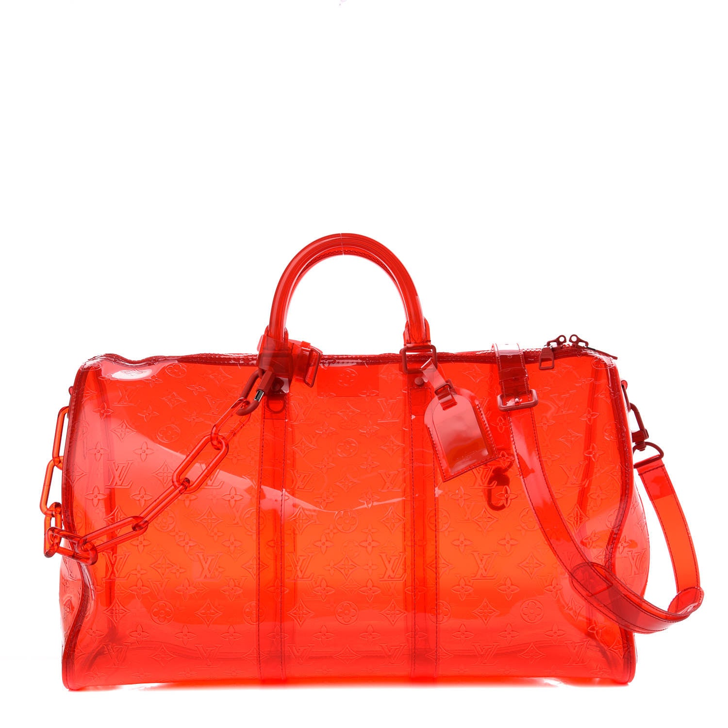 Louis Vuitton PVC Monogram Keepall Bandouliere 50 Grenadine Red 1 of 7