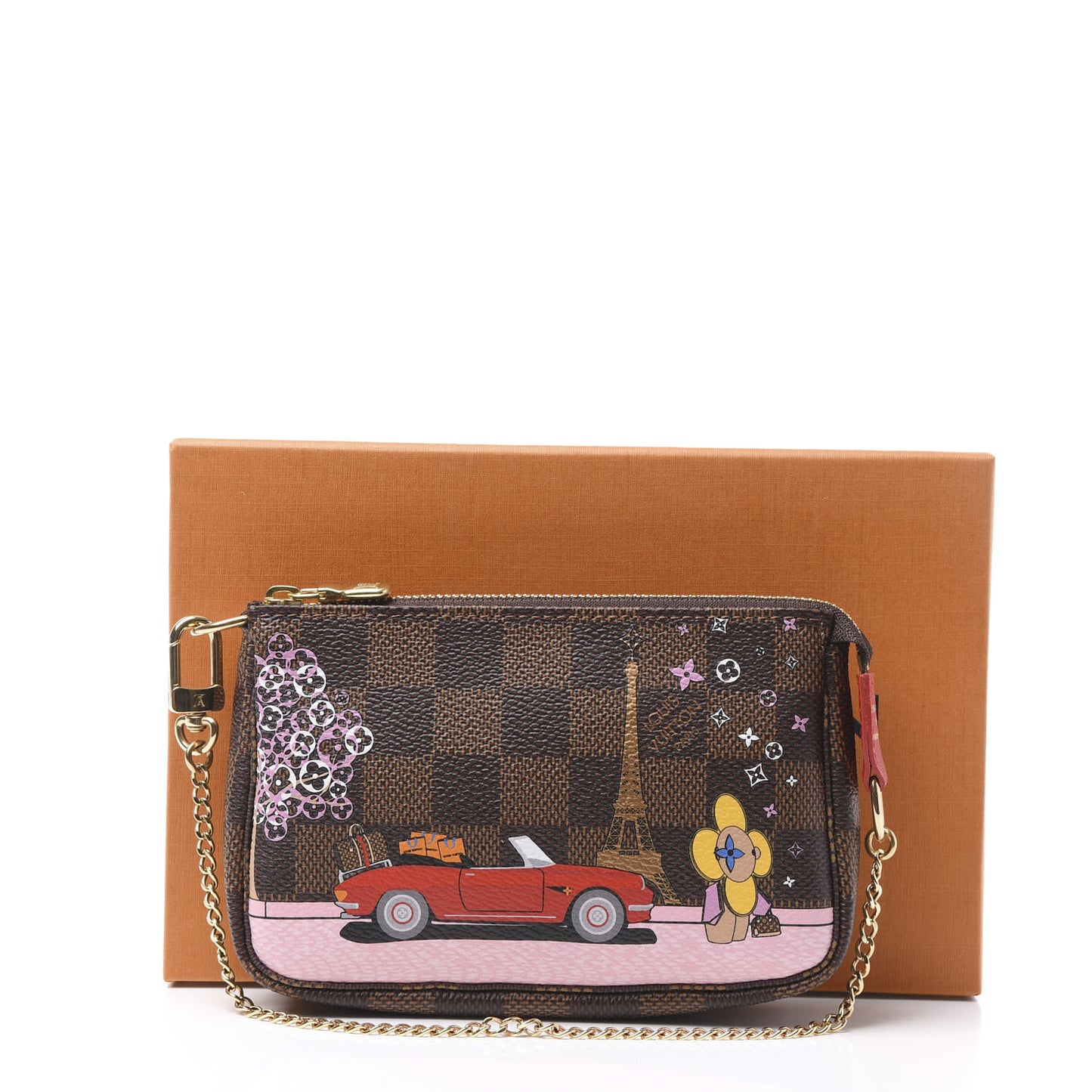Damier Ebene 2019 Christmas Animation Mini Pochette Accessories Red