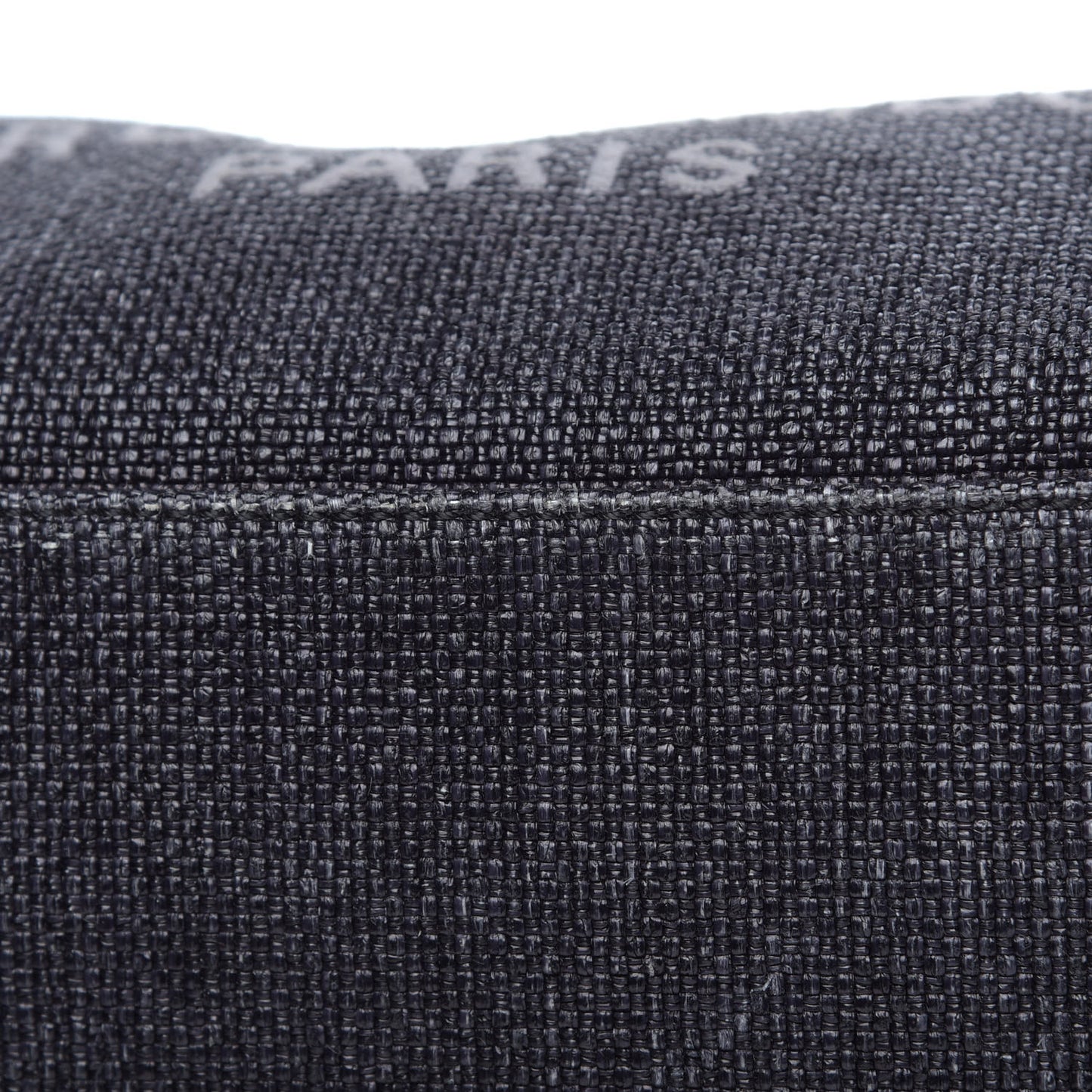 Woven Straw Raffia Large Deauville Tote Black