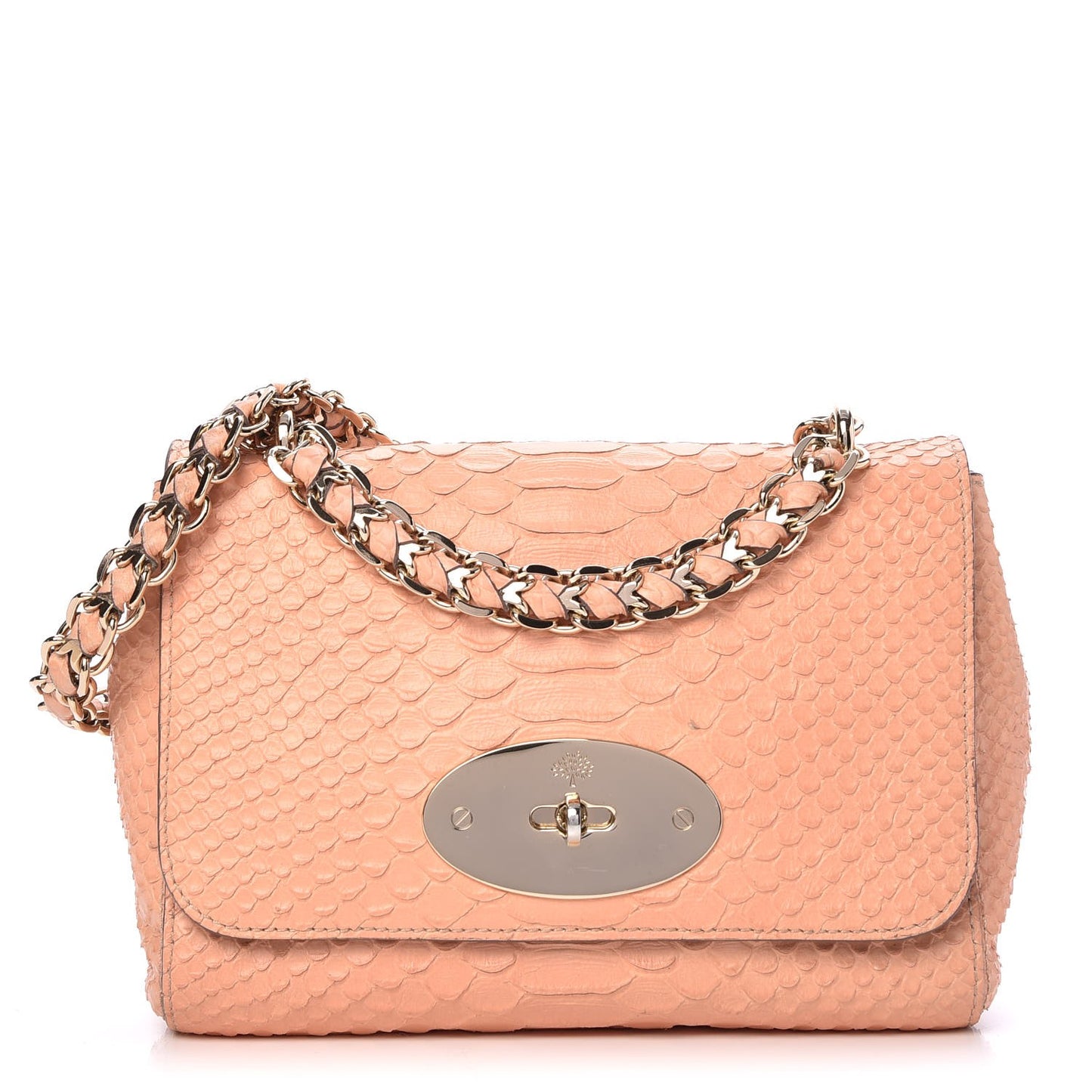 Nappa Snake Embossed Small Lily Natural