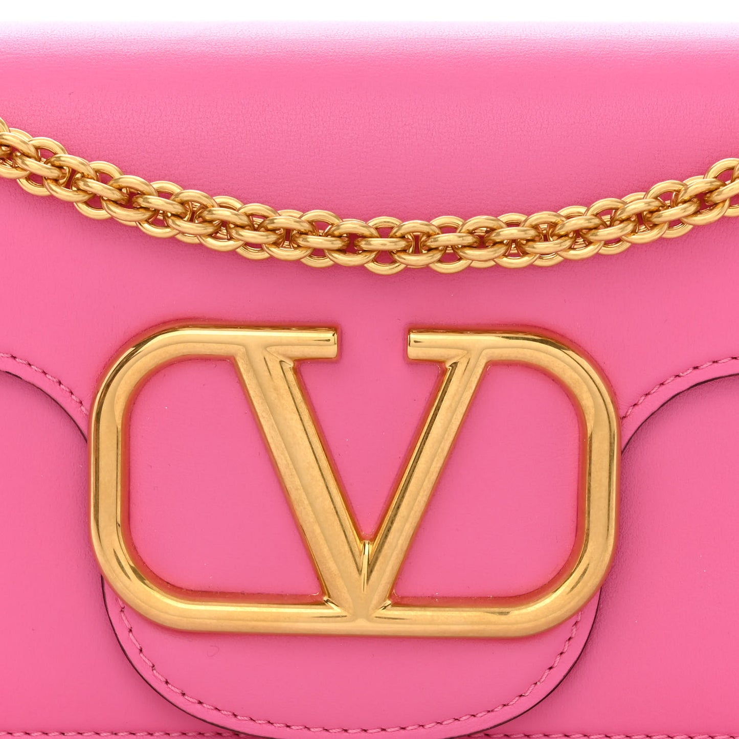 Calfskin Vlogo Loco Shoulder Bag Feminine Pink