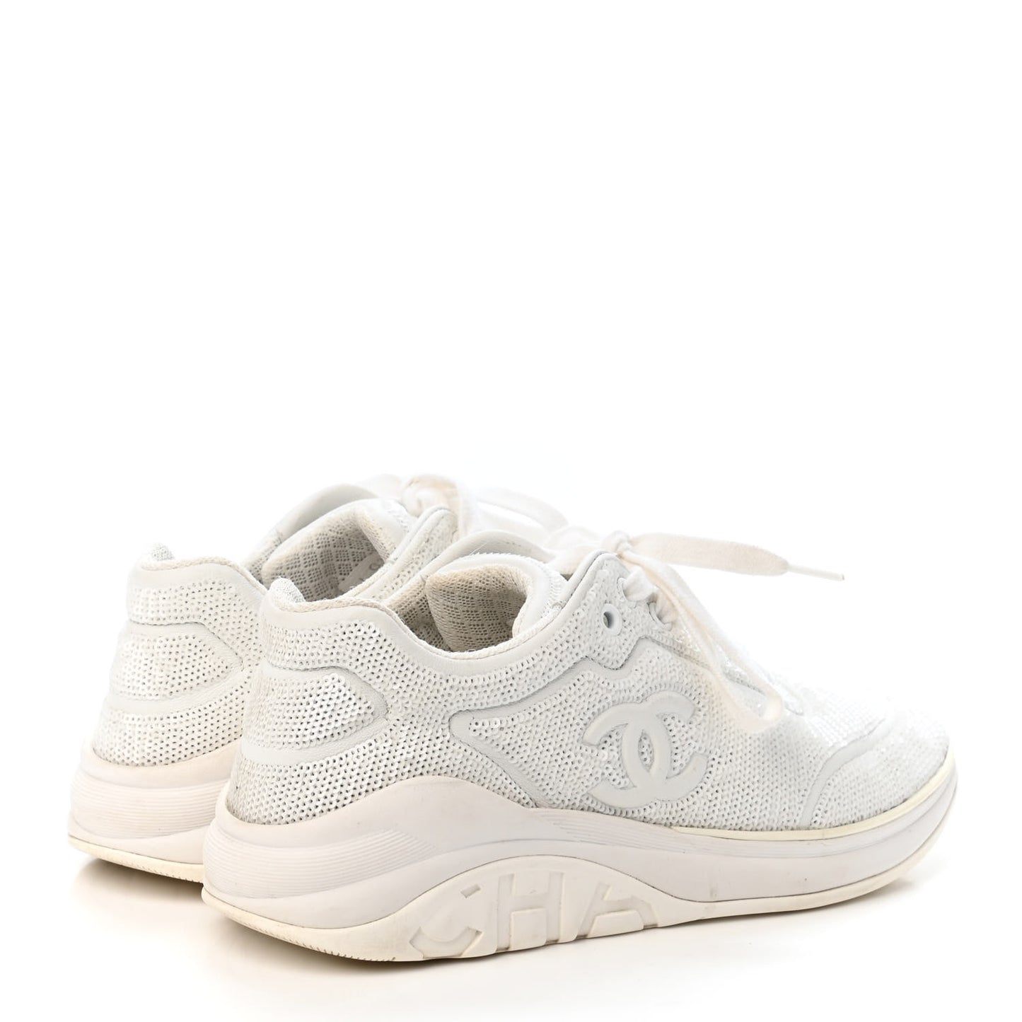 Sequin CC Sneakers 38 White