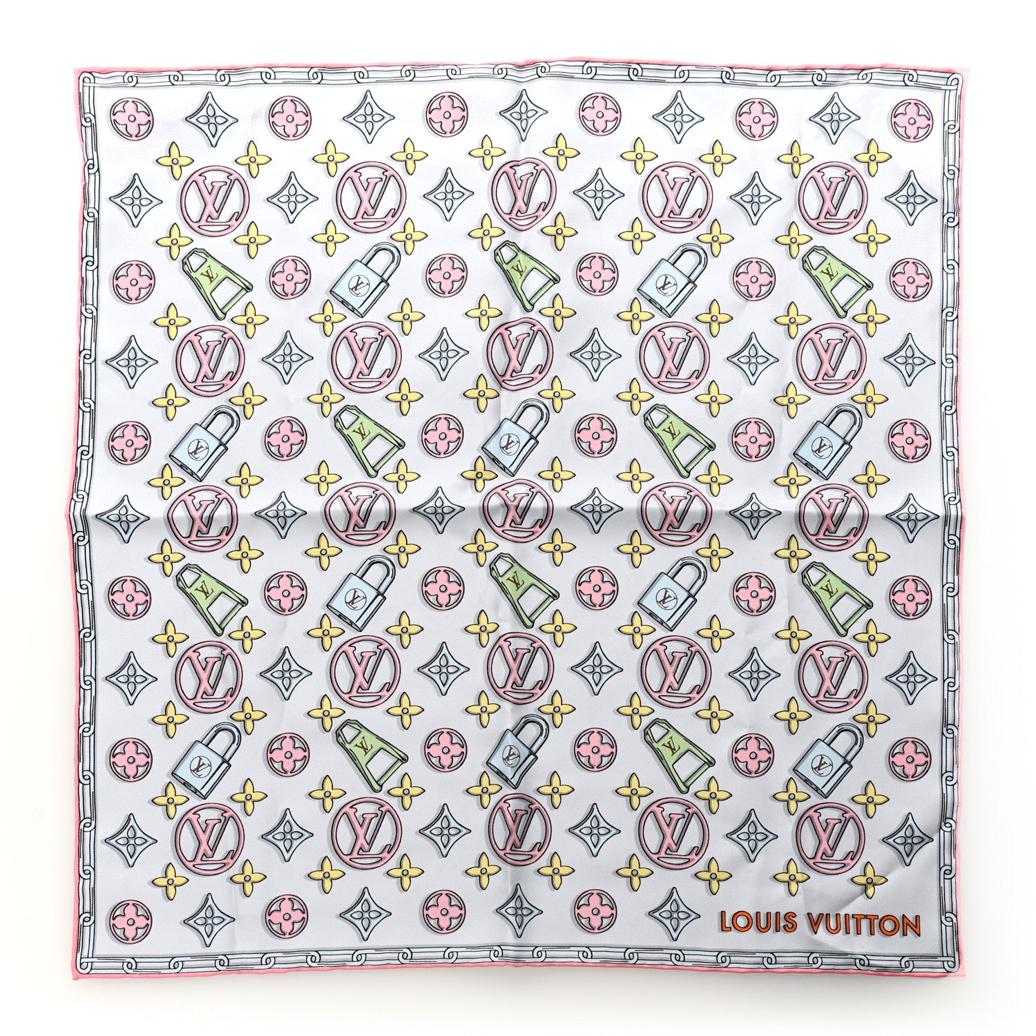 Louis Vuitton Silk Monogram Carre 45 Charmin Scarf  Blue 1 of 3