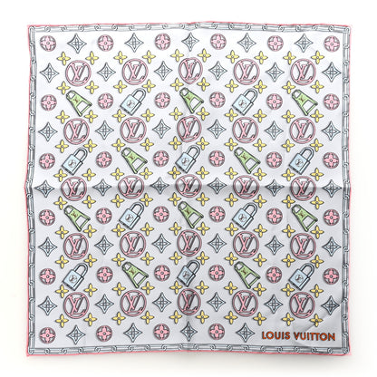 Louis Vuitton Silk Monogram Carre 45 Charmin Scarf  Blue 1 of 3
