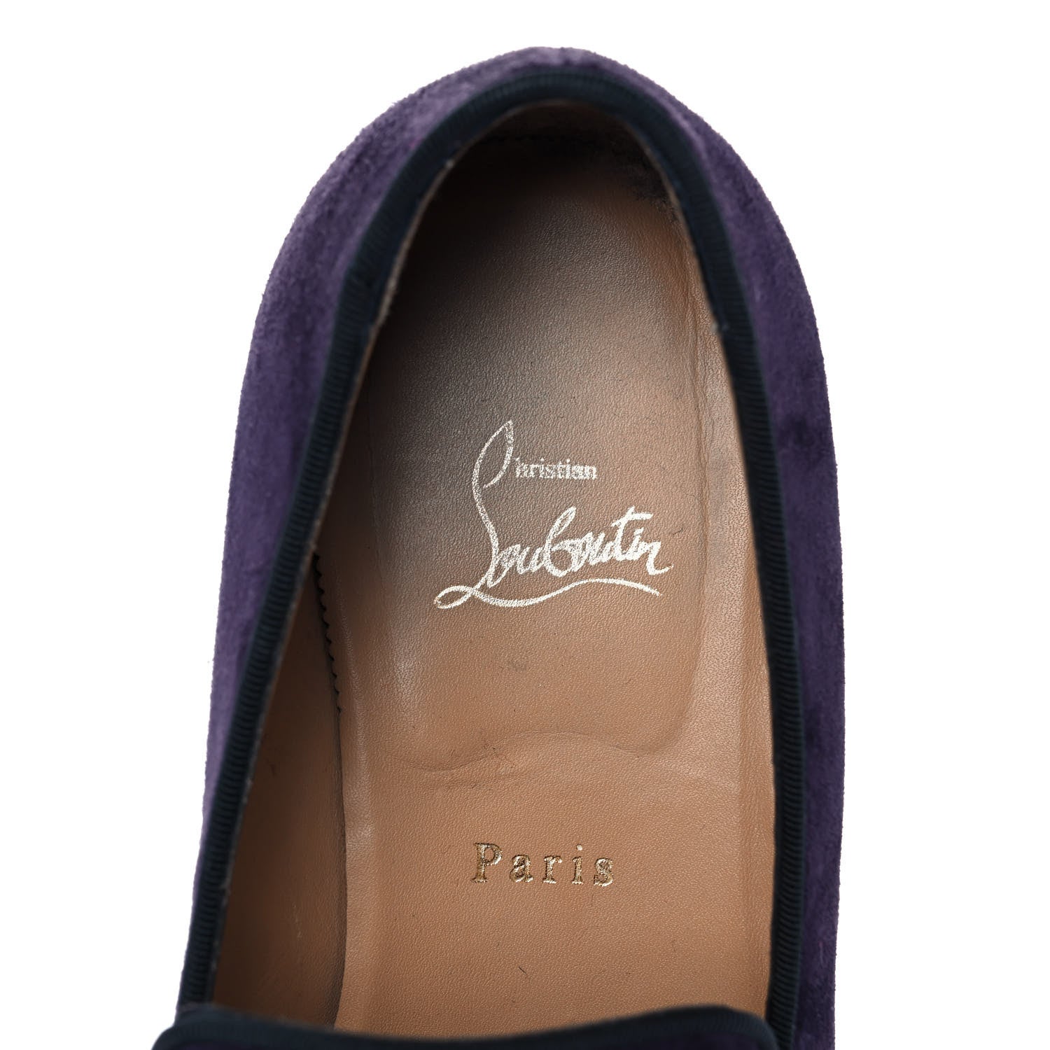 Christian Louboutin Velvet Mens Dada Flat Loafers 41 Purple 7 of 8