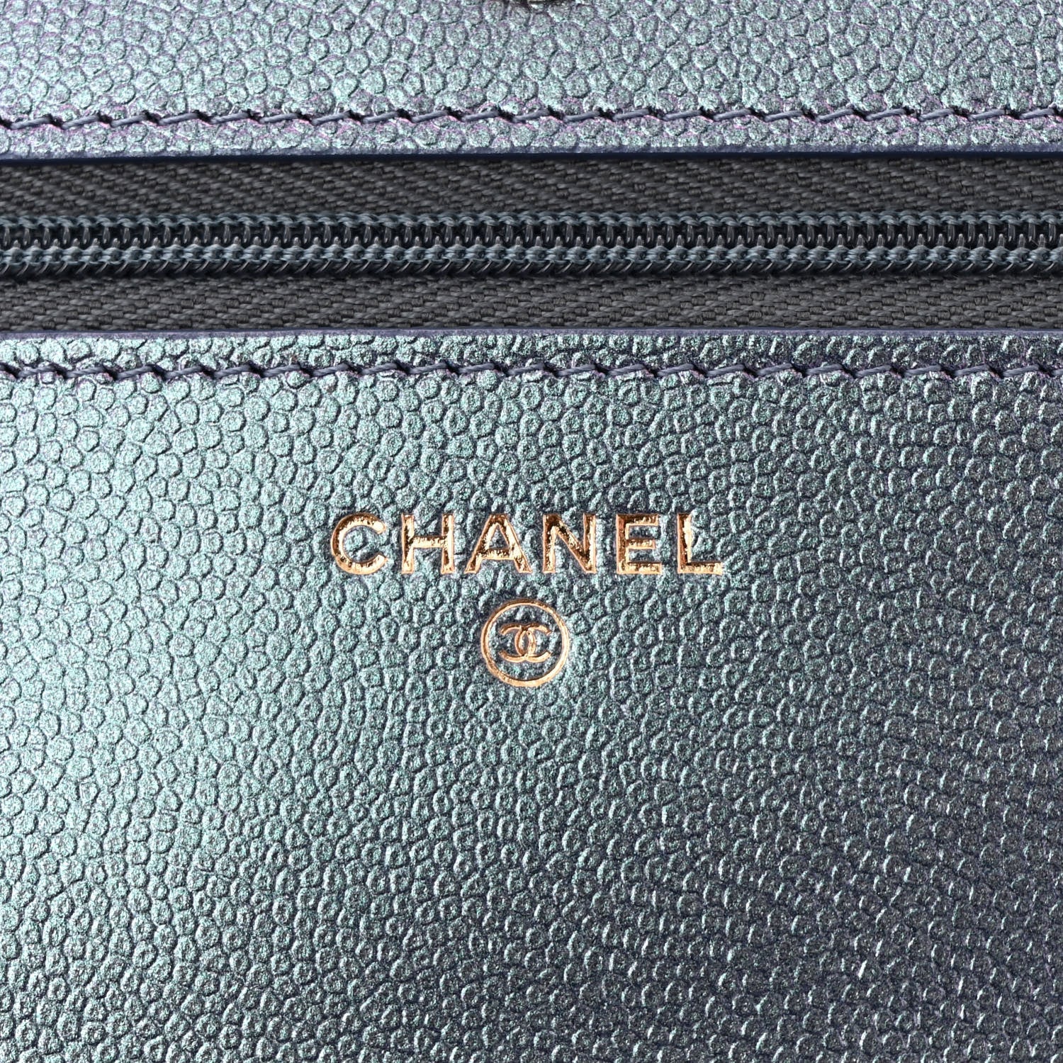 Chanel Iridescent Caviar Quilted Wallet on Chain WOC Dark Blue 6 of 12