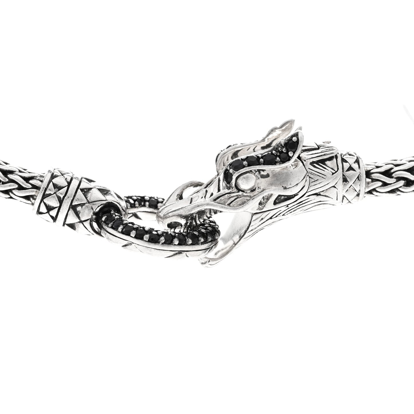 Sterling Silver Black Sapphire Legends Naga Necklace