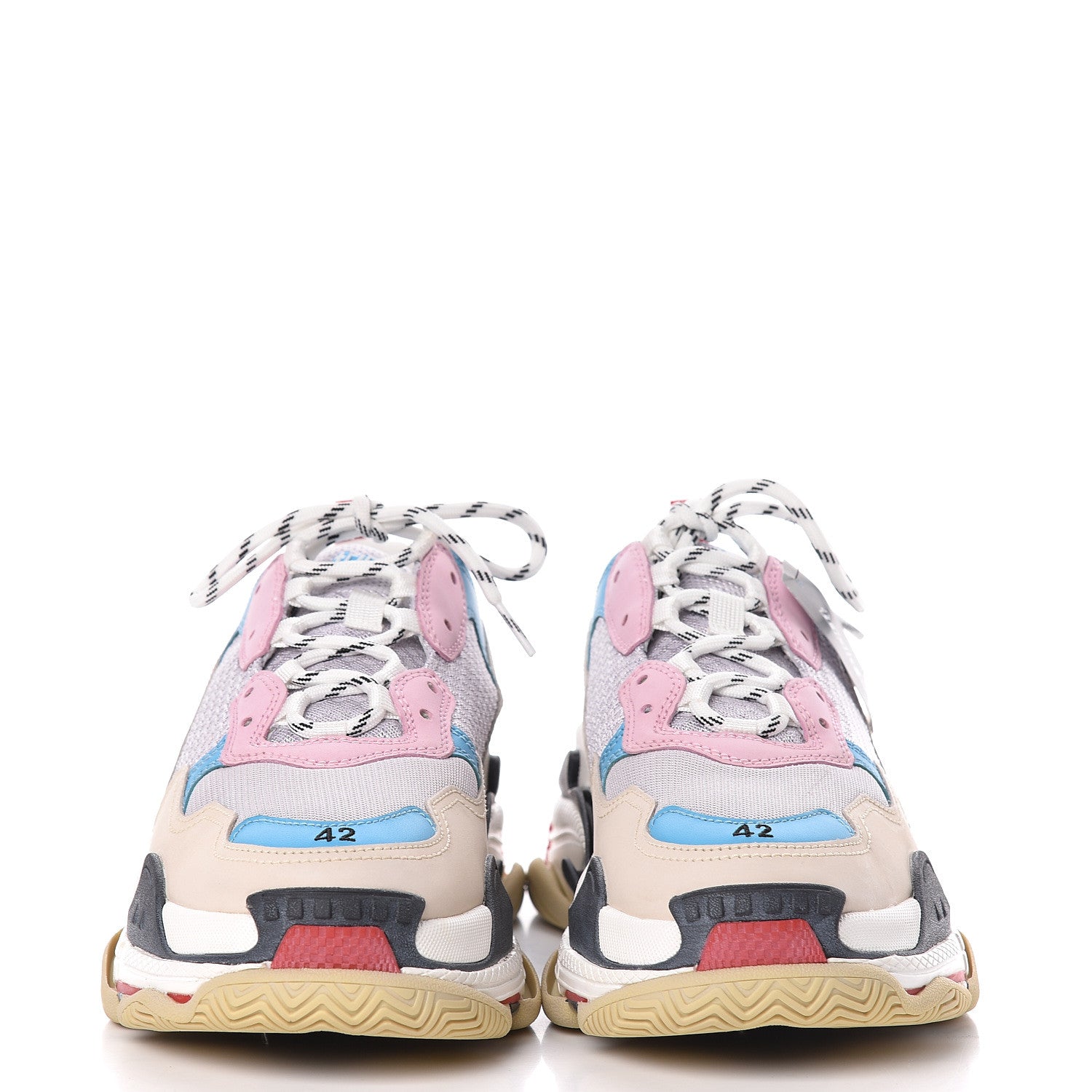 Balenciaga Fabric Mesh Womens Triple S Sneakers 42 White Blue Pink 2 of 8