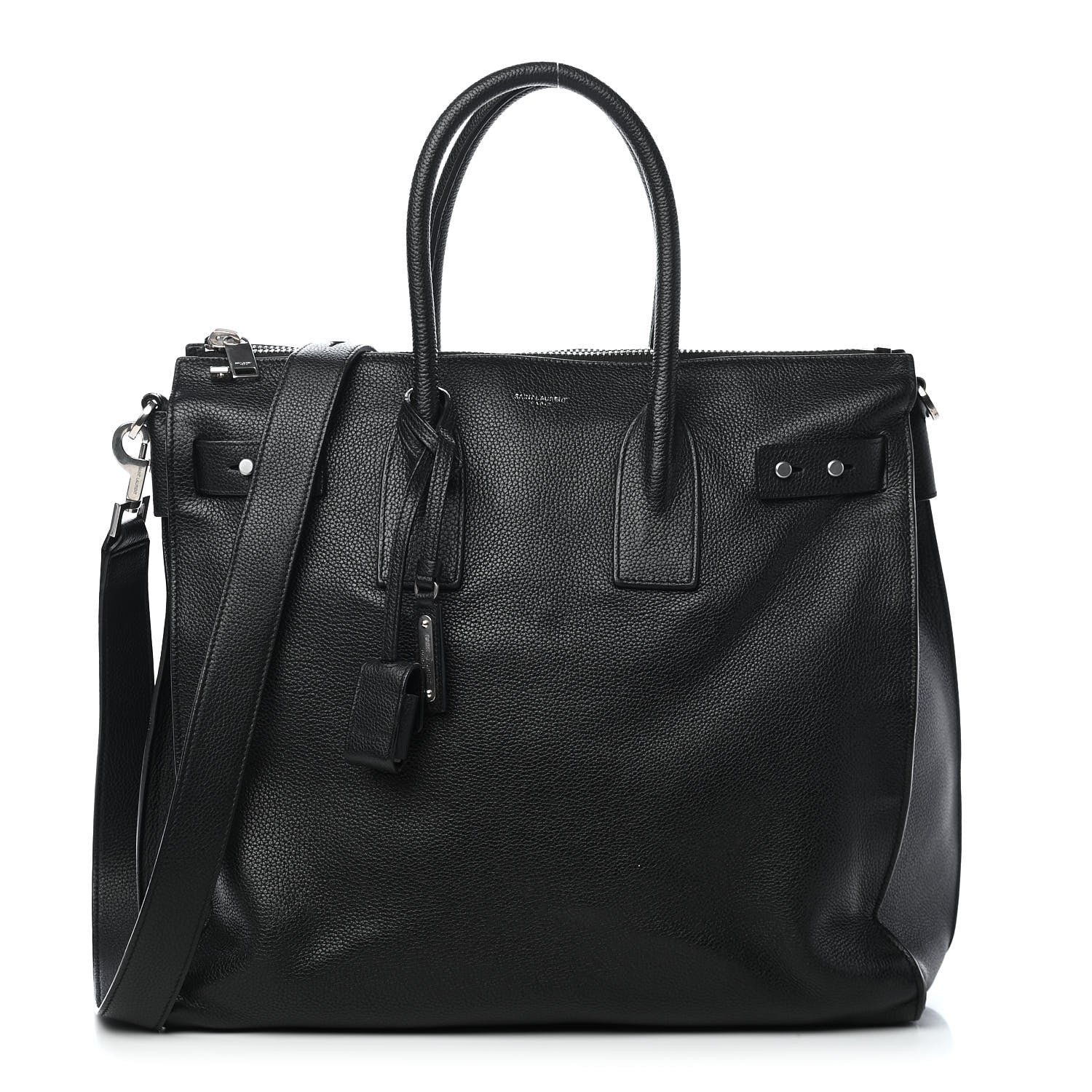 Saint Laurent Grained Calfskin Sac De Jour Souple North South Tote Black 1 of 11