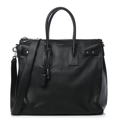 Saint Laurent Grained Calfskin Sac De Jour Souple North South Tote Black 1 of 11