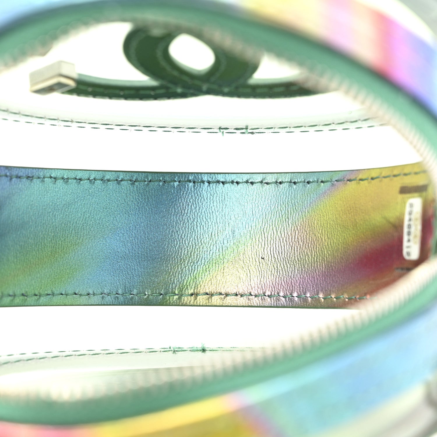 Chanel PVC Calfskin Lambskin Quilted Round Filigree Clutch With Chain Green 5 of 12