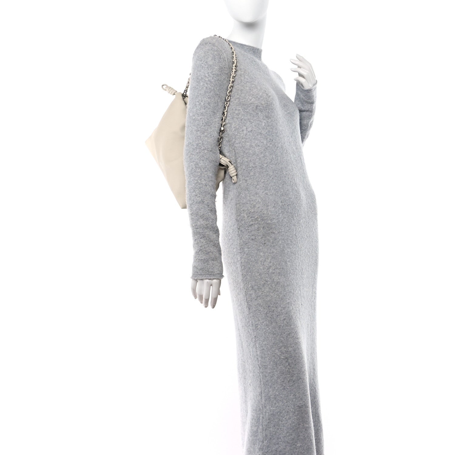 Loewe Mellow Nappa Medium Donut Chain Flamenco Knot Clutch Sea Salt 2 of 9