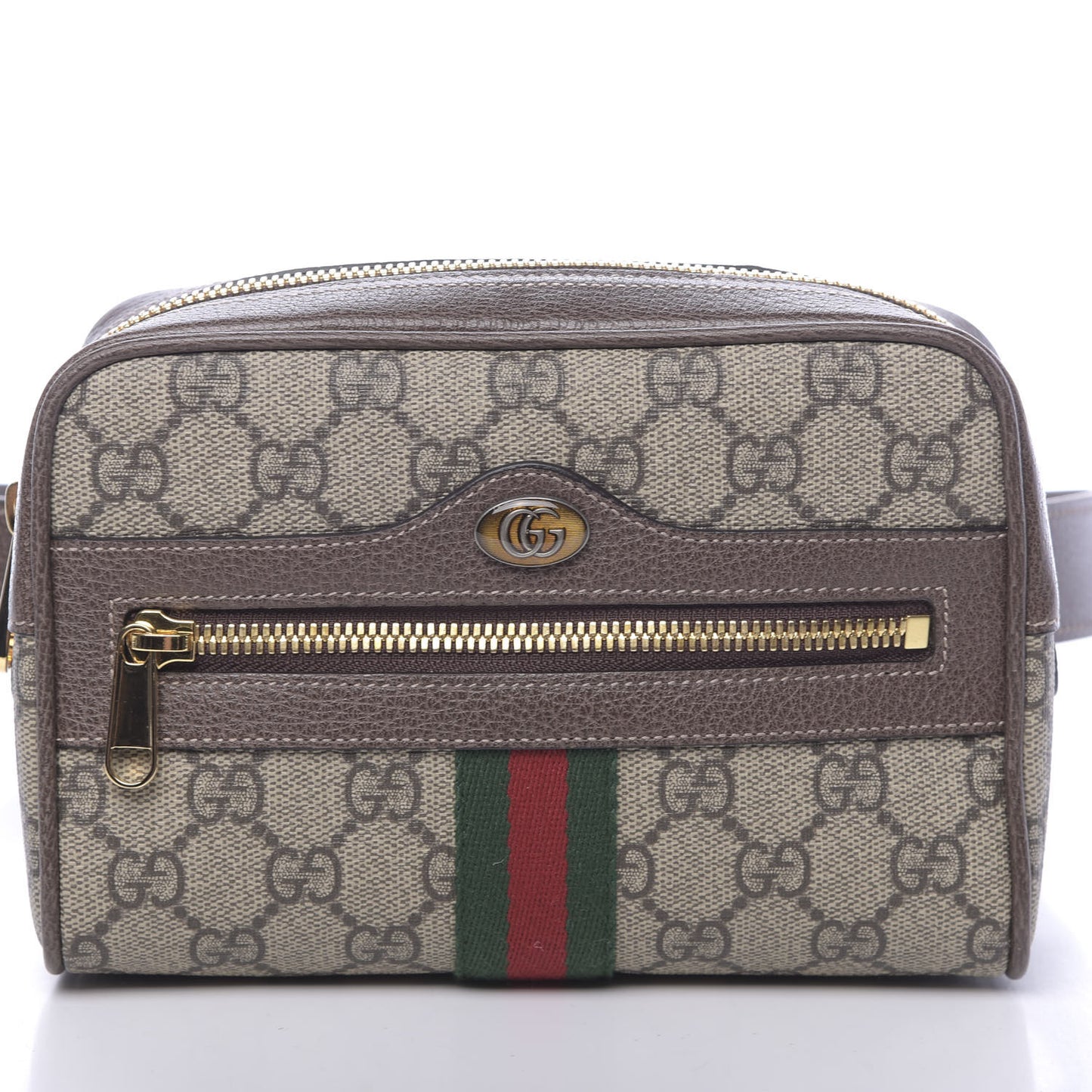 GG Supreme Monogram Web Small Ophidia Belt Bag 85 34 Dark Brown