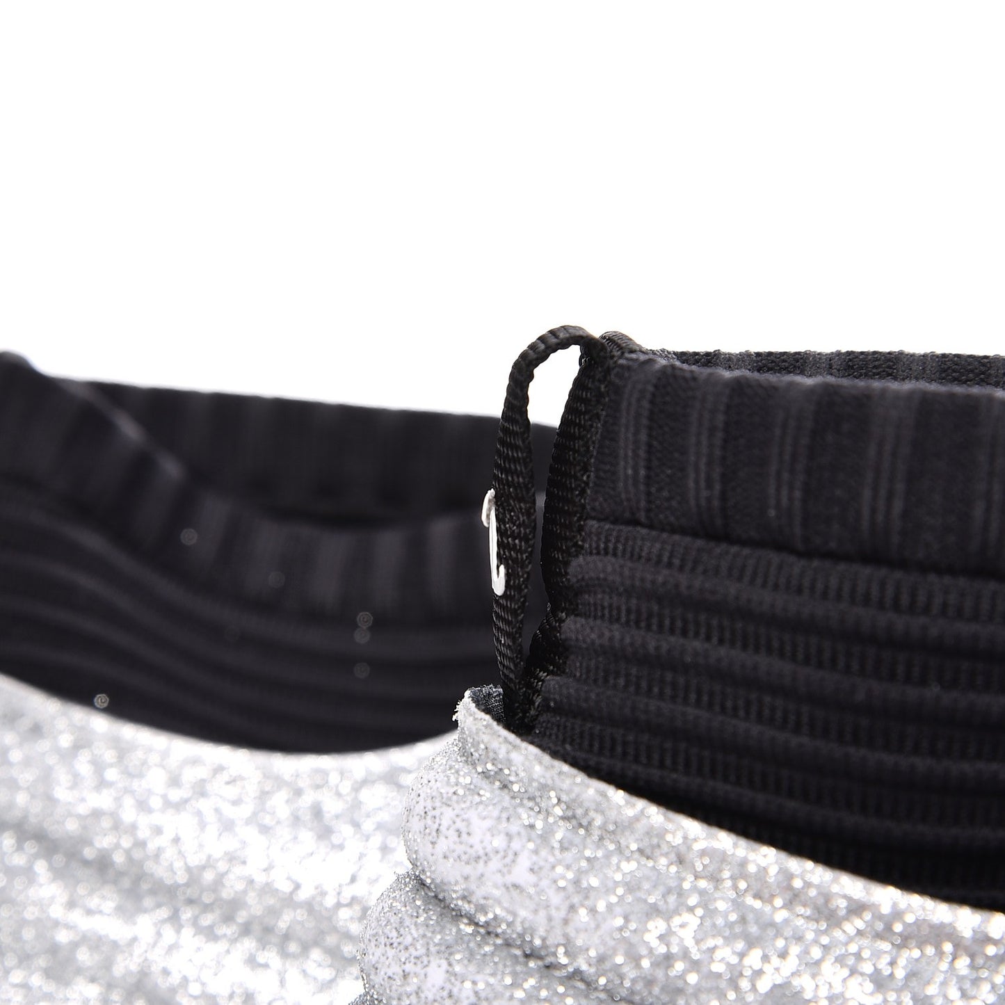 Glitter Stretch Fabric CC Sneakers 38.5 Black Silver