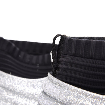 Chanel Glitter Stretch Fabric CC Sneakers 38.5 Black Silver 11 of 11