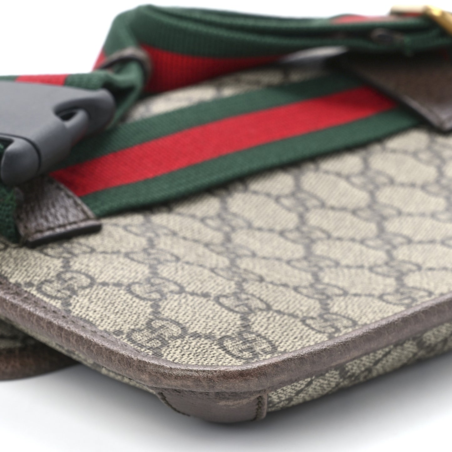 GG Supreme Monogram Neo Vintage Web Belt Bag Brown