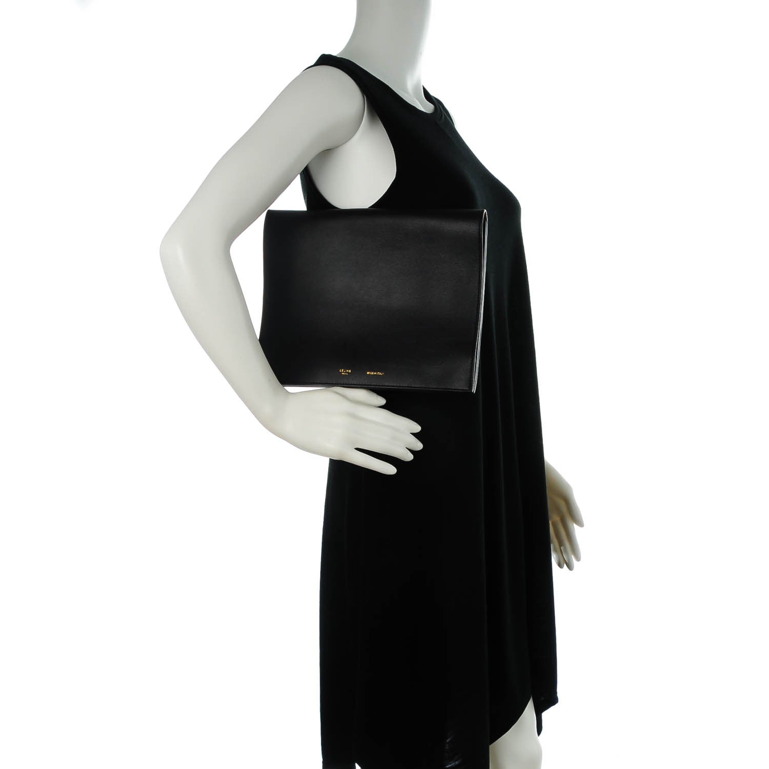Celine Smooth Lambskin iPad Folio Clutch Black 2 of 9