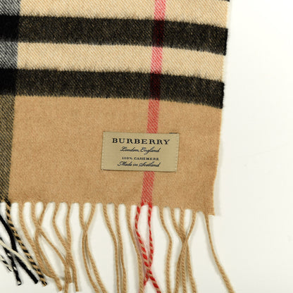 Burberry Cashmere Giant Check Fringe Scarf Camel 3 of 4