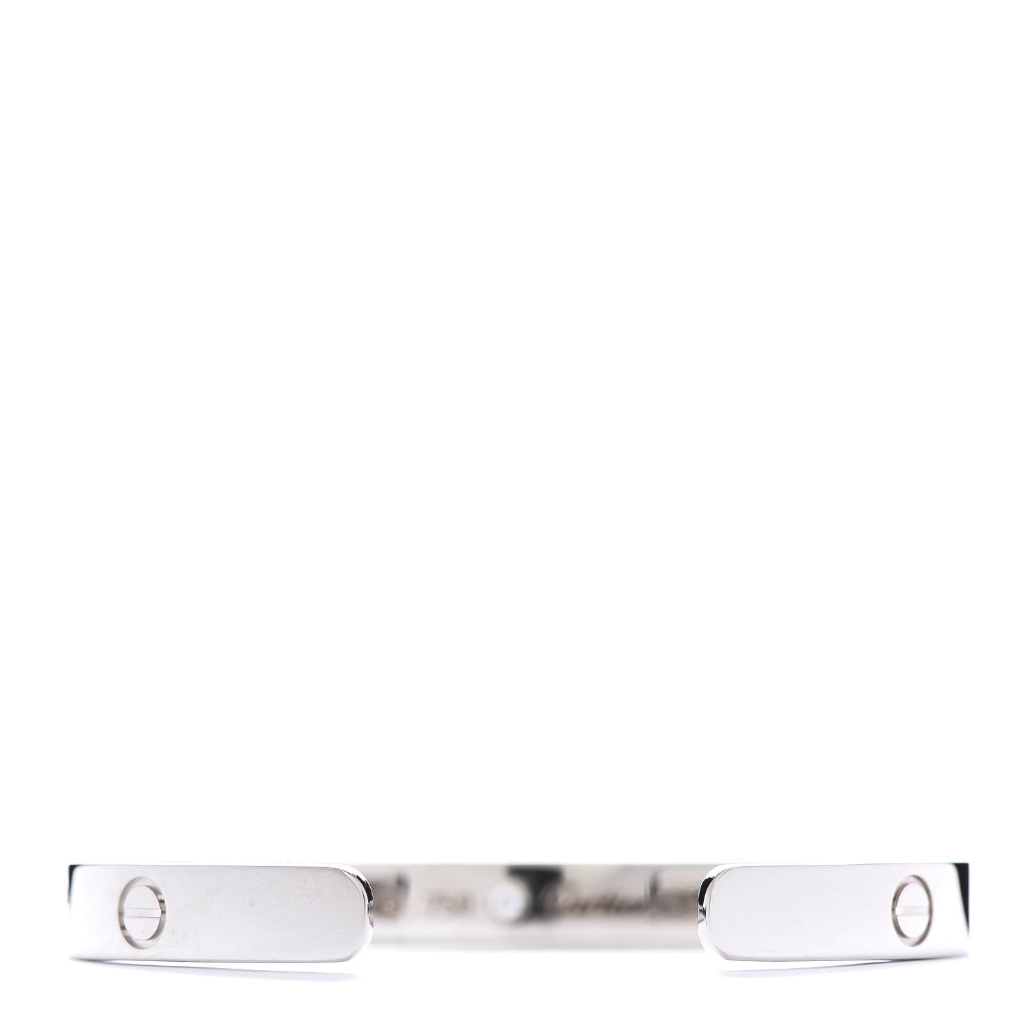 Cartier 18K White Gold 1 Diamond LOVE Cuff Bracelet 16 3 of 4