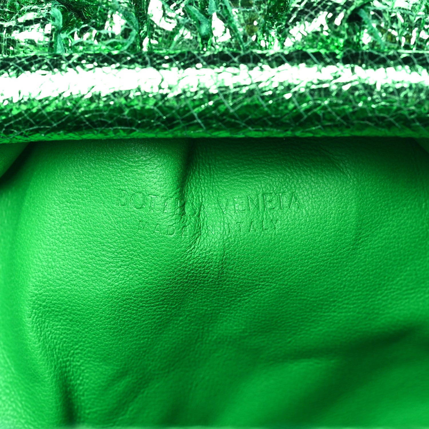 Bottega Veneta Metallic Nappa Intrecciato The Mini Pouch Parakeet 6 of 10