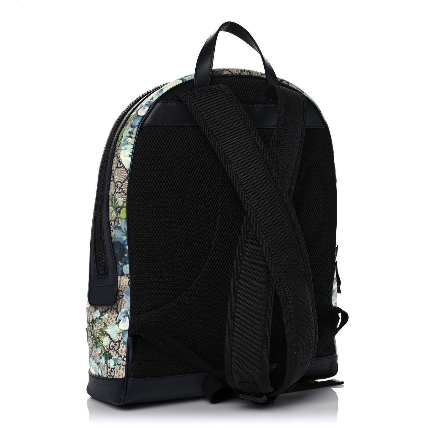 GG Supreme Monogram Blooms Medium Day Backpack Beige Blue Navy