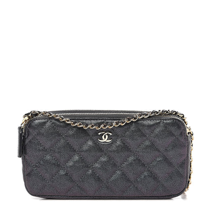 Chanel Iridescent Caviar Quilted Small Clutch With Chain Black 1 of 12