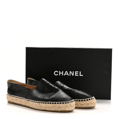 Chanel Lambskin CC Espadrilles 37 Black 10 of 10