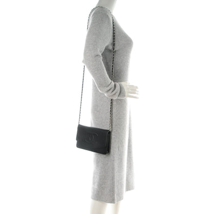 Chanel Caviar Timeless CC Wallet On Chain WOC Black 2 of 8