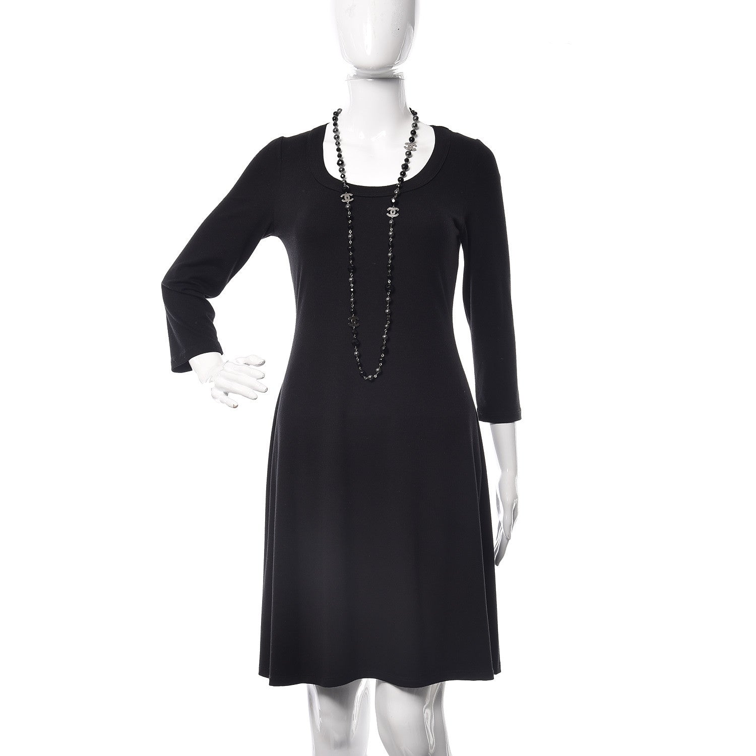Chanel Ruthenium Beaded CC Long Necklace Black 2 of 5