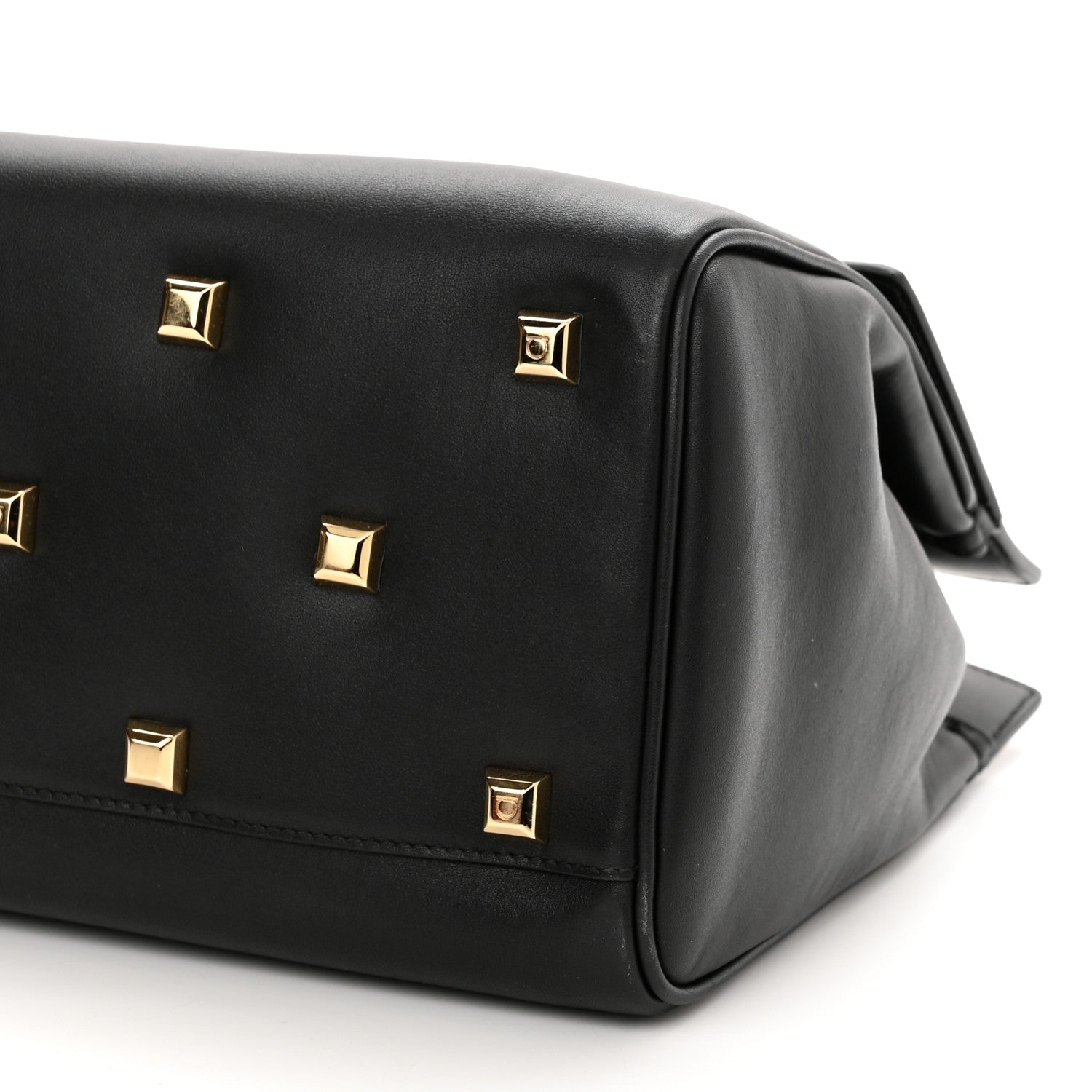 Salvatore Ferragamo Calfskin Medium Studio Bag Black 10 of 11