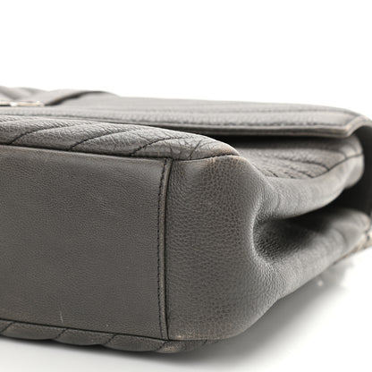 Saint Laurent Sheepskin Matelasse Chevron Monogram Large College Satchel Dark Anthracite 8 of 10