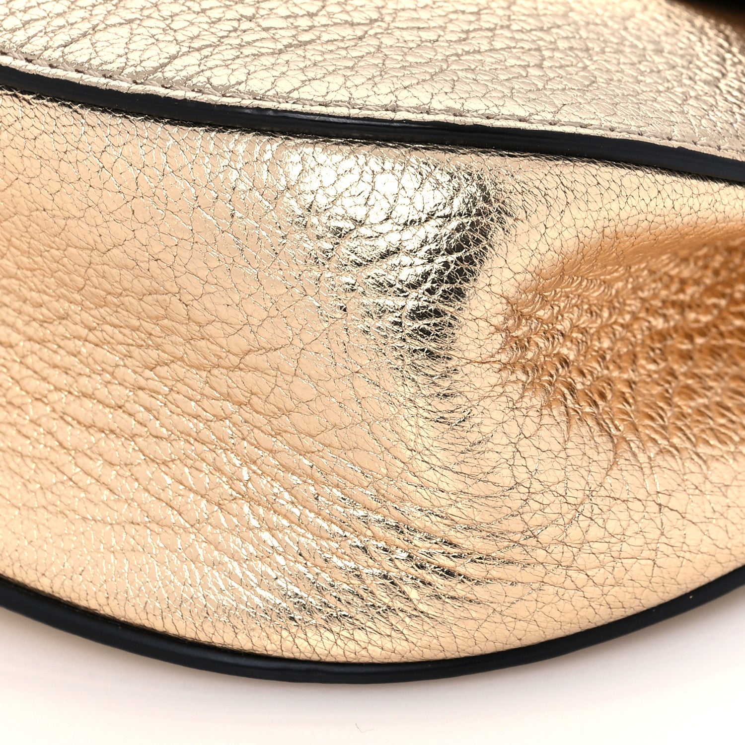 Chloe Metallic Goatskin Mini Drew Shoulder Bag Pale Gold 9 of 12