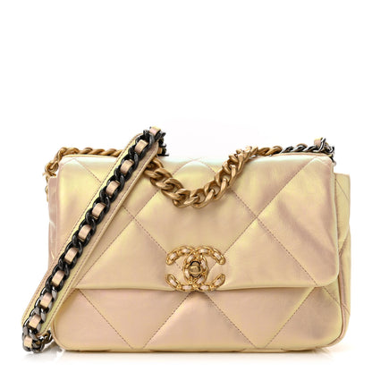 Chanel Iridescent Lambskin Quilted Medium Chanel 19 Flap Pink 1 of 11