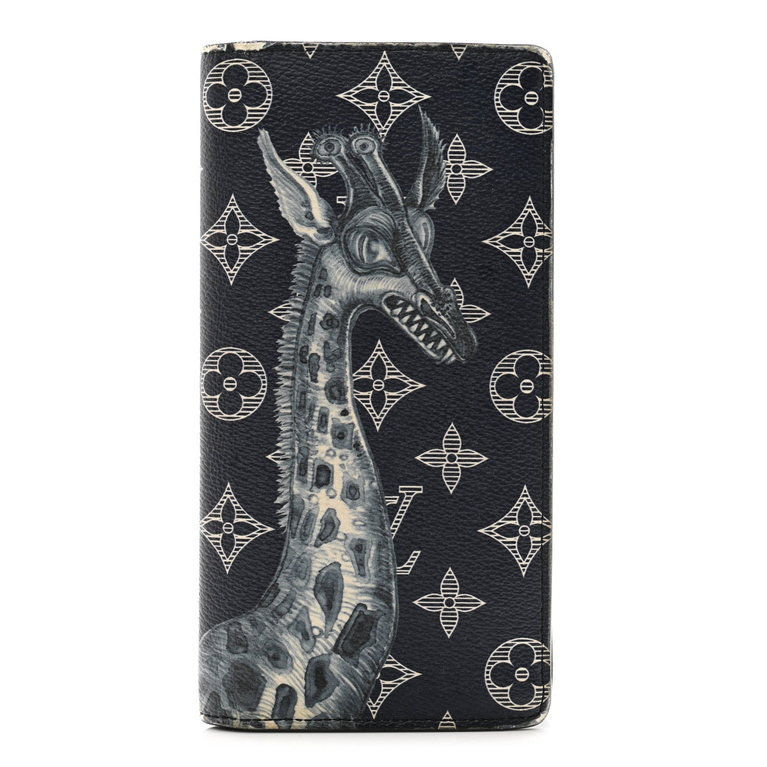 Louis Vuitton Savane Monogram Chapman Giraffe Brazza Wallet Encre 1 of 8