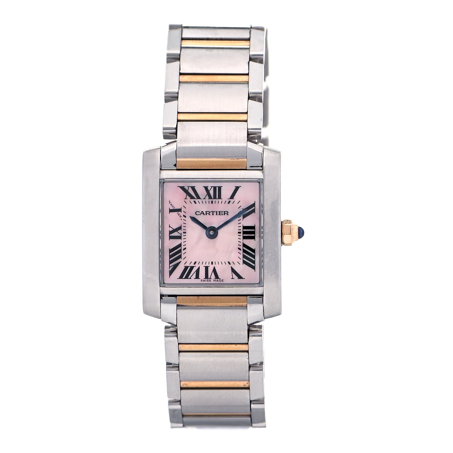 Cartier Stainless Steel 18K Pink Gold Mother of Pearl 20mm Tank Francaise Quartz Watch 1 of 4