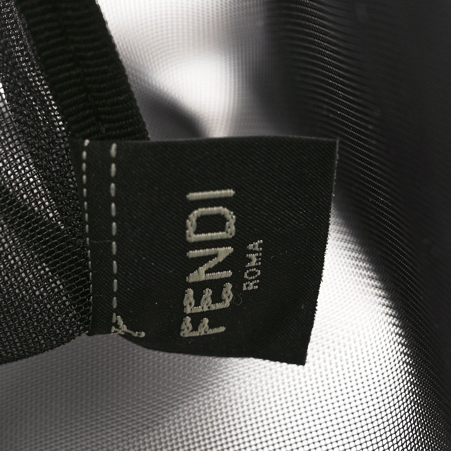 Mesh Vitello King Logo Embroidered Large Flat Pouch Black