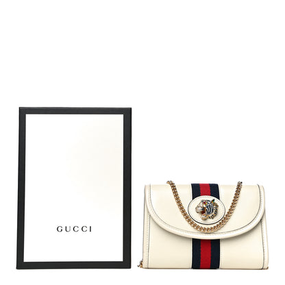 Gucci Textured Calfskin Web Mini Rajah Slim Flap Shoulder Bag Mystic White 12 of 12