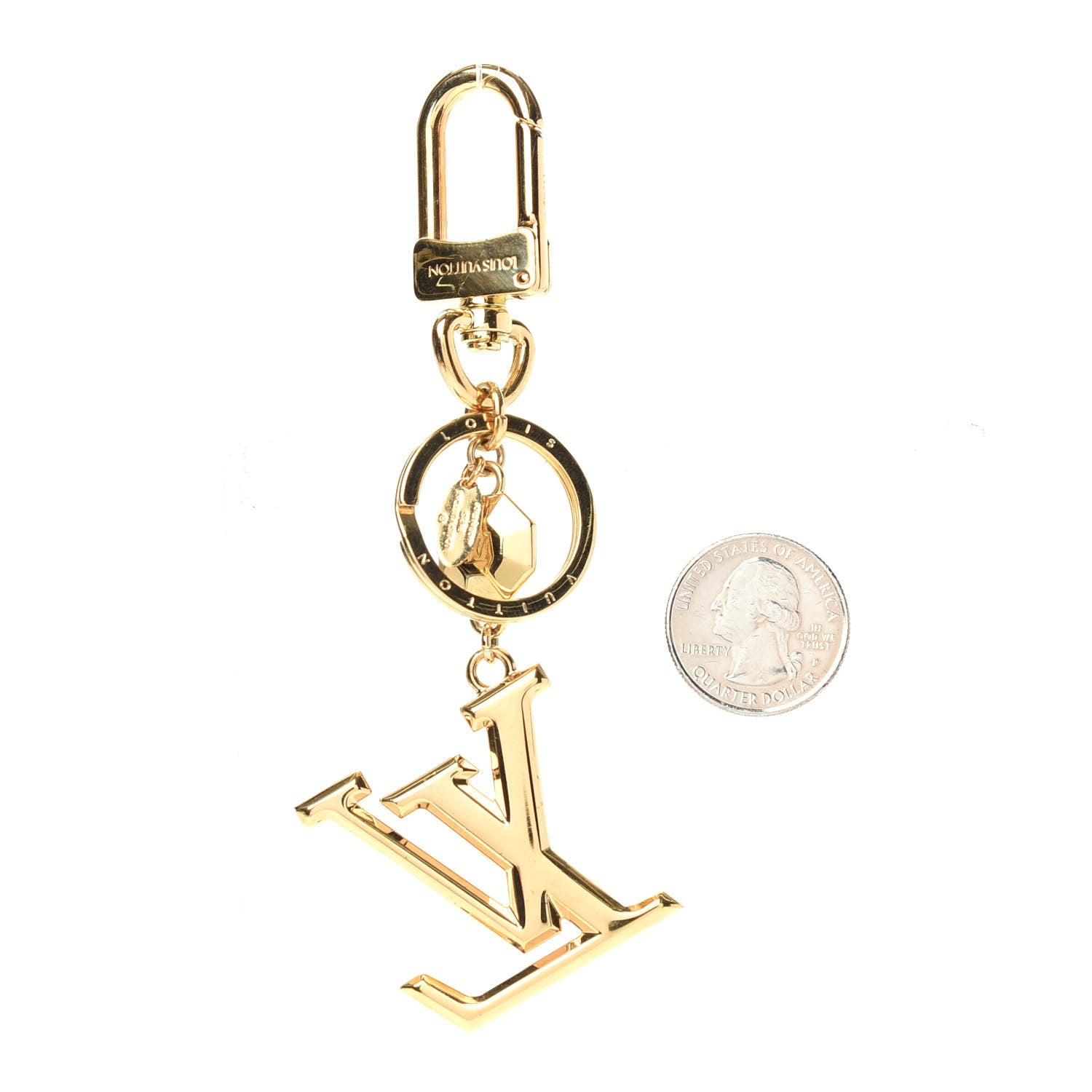 Louis Vuitton LV Facettes Bag Charm Key Holder Gold 2 of 3